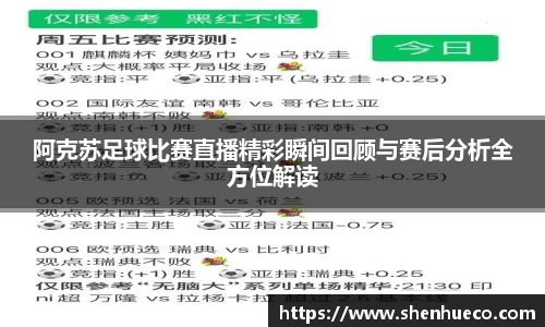 阿克苏足球比赛直播精彩瞬间回顾与赛后分析全方位解读