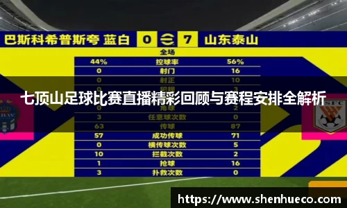 七顶山足球比赛直播精彩回顾与赛程安排全解析