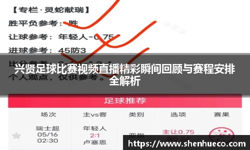兴贤足球比赛视频直播精彩瞬间回顾与赛程安排全解析